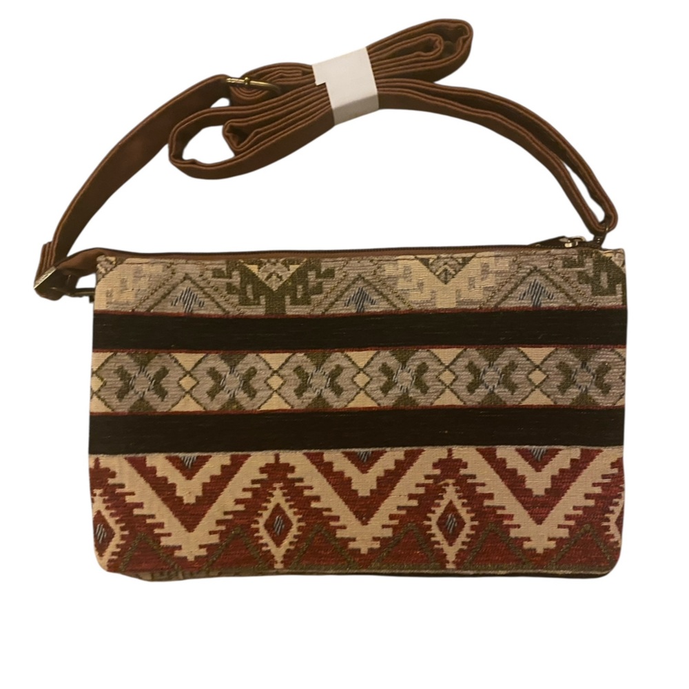 3/$29 New Canyon Sky Tapestry Geometric Crossbody Bag with Adjustable Strap